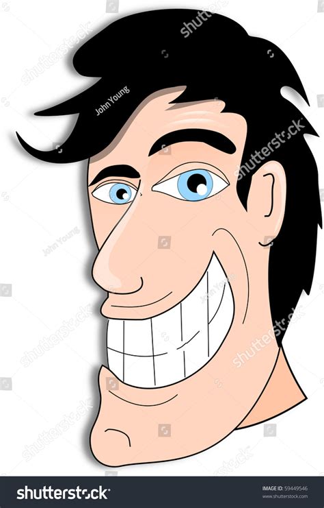 Man Big Grin Stock Illustration 59449546 Shutterstock