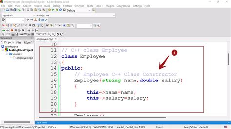 Define C Class Constructor TestingDocs