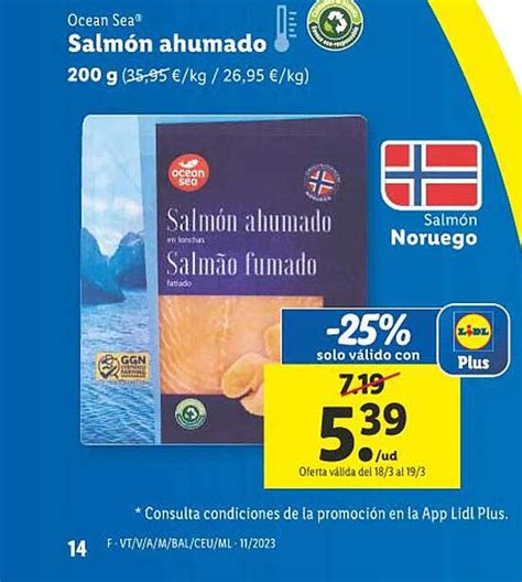 Oferta Ocean Sea Salmón Ahumado en LIDL