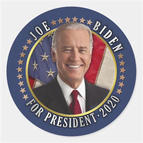 Joe Biden For President 2020 Democrat Photo Classic Round Sticker Zazzle