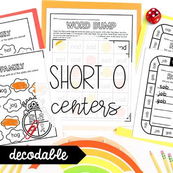 Decodable Short O Centers By Playdough To Plato TPT