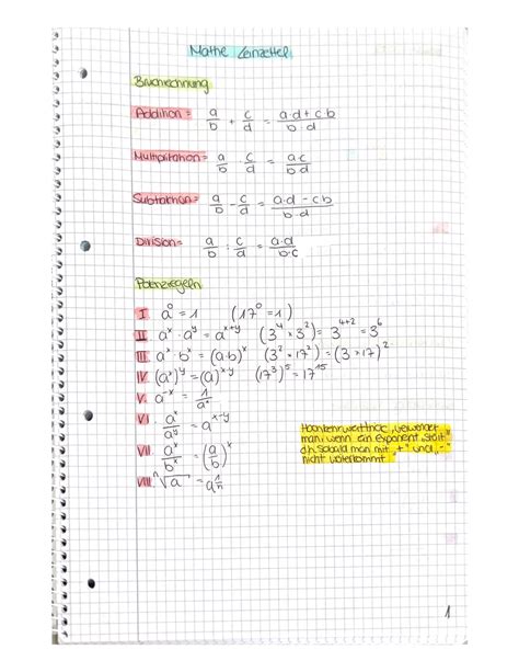 Mathe Lernzettel Sommersemester Einf Hrung Mathematik Fom Studocu