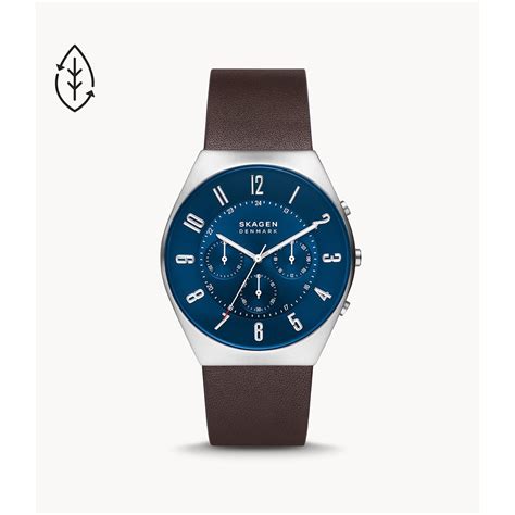 Jual Skagen Grenen Chronograph Espresso Leather Jam Pria SKW6842