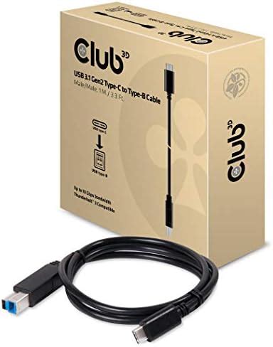 Club D Cac Usb Gen Gbps Type C To Type B Cable Male Black