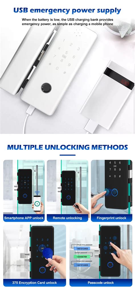 Glomarket Office Fingerprint Card Password Unlock Double Hook Lock