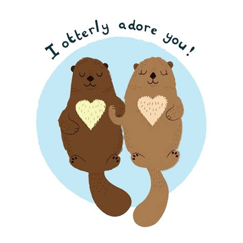 Love Is In The Air Art Print By Chibialiens Cute Puns Otters Otter Love