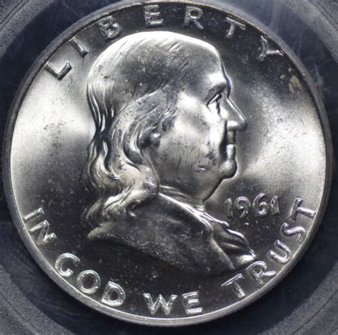 1961 D FRANKLIN HALF DOLLAR PCGS MS 64 FLASHY ROLLING SILVER CARTWHEEL