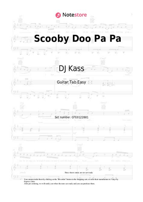 DJ Kass Scooby Doo Pa Pa Acordes Notas De Guitarra En Note Store Es