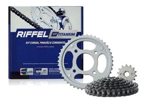 Kit Relação Ybr 125 Factor Riffel Titanium Reforçado Aço1045 71815