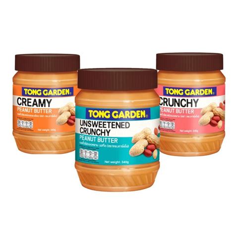 Tong Garden Peanut Butter 340g Crunchy Creamy Unsweetened Crunchy