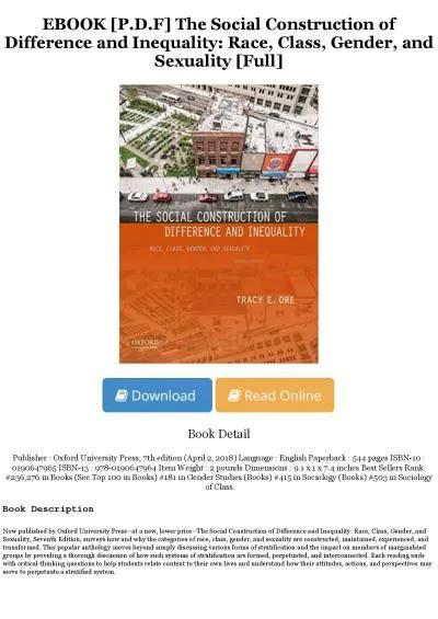 Pdf Boos The Social Construction Of Difference And Inequality Race Class Gender And