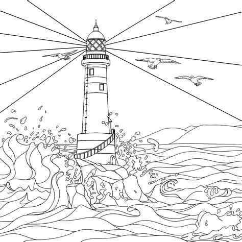 Realistic Lighthouse Coloring Pages