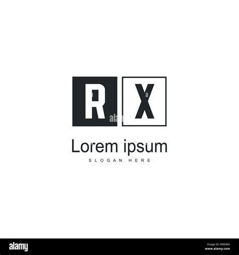 Initial Rx Logo Template With Modern Frame Minimalist Rx Letter Logo