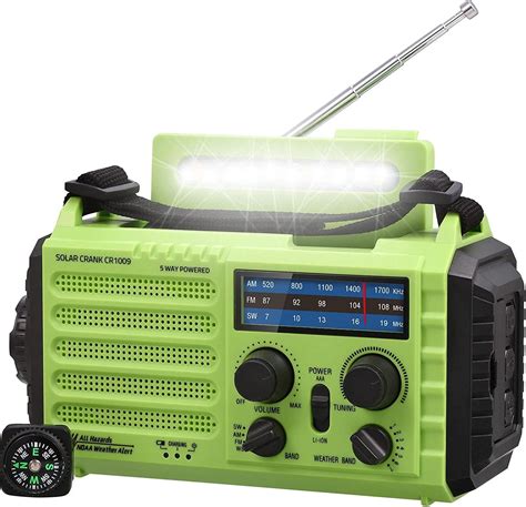 Radio météo durgence AM FM SW NOAA à 5 voies 5000 mAh avec chargeur