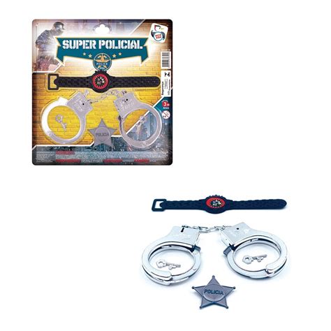 Kit Infantil Super Policial Policia Rel Gio Algema E Distintivo