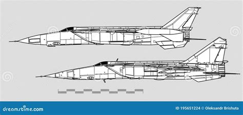 Mikoyan Mig 25r Foxbat Vector Drawing Of Supersonic Reconnaissance