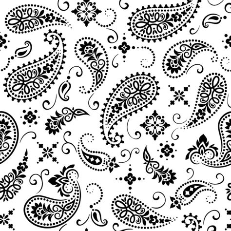 Bandana Black White Paisley Quilt Cotton Fabric By Etsy