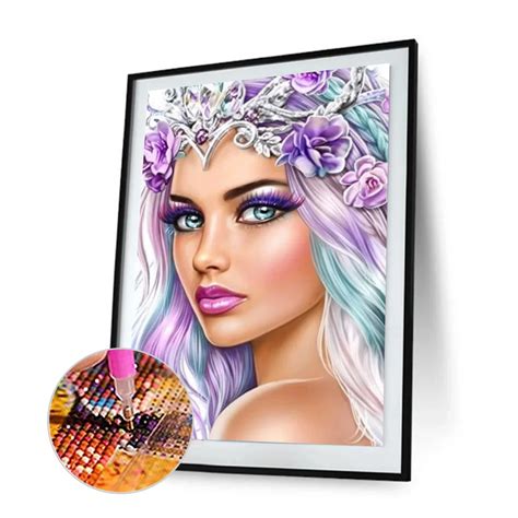 Purple Beauty Canvas Full Round Or Square Drill Diamond Painting