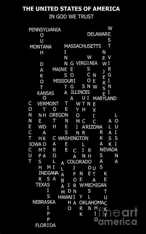 United States Crossword Puzzle Art 2 Digital Art By Barbara A Griffin