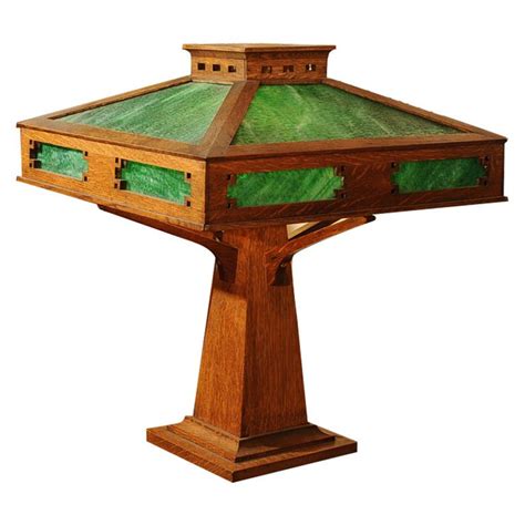 Mission Oak Arts And Crafts Table Lamp Oak Lamp Wood Lamps Desk Lamps Table Lamps Craftsman