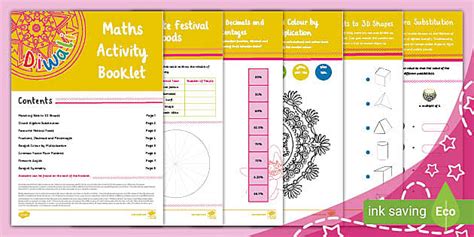 UKS2 Hindu Diwali Themed Maths Activity Booklet Ages 9 11