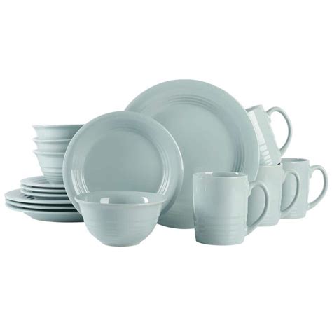 MARTHA STEWART EVERYDAY 16 Pcs Round Stoneware Dinnerware Set Service