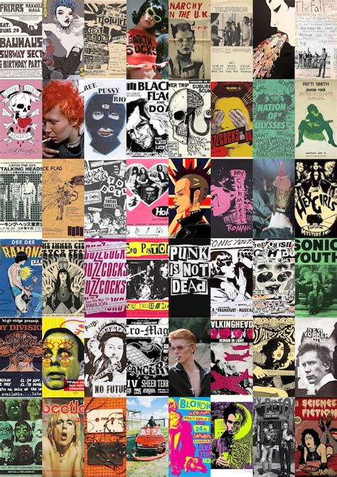 Vintage Punk Poster Aesthetic Wall Collage Kit Hard Rock Retro Etsy