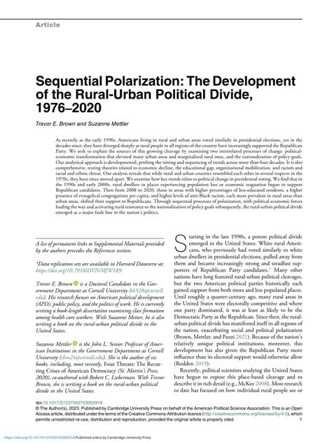 Pdf Sequential Polarization The Development Of The Rural Urban