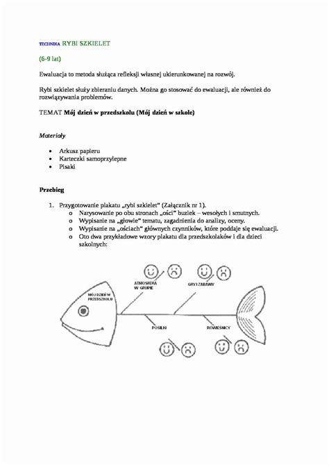 Nauczanie Technika Rybi Szkielet Notatek Pl