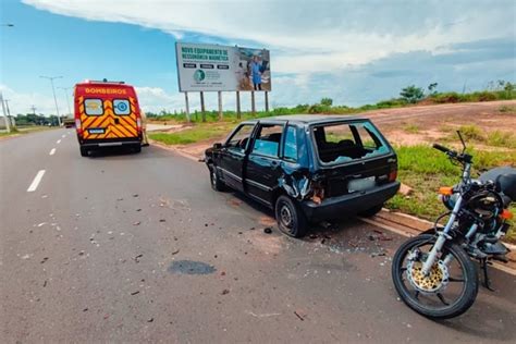 Motociclista Fica Ferido Ap S Colis O Traseira Contra Carro Na Avenida