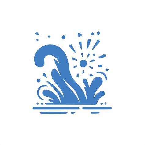 Water Splash Vector Icon On White Background Blue Water Splash Symbol
