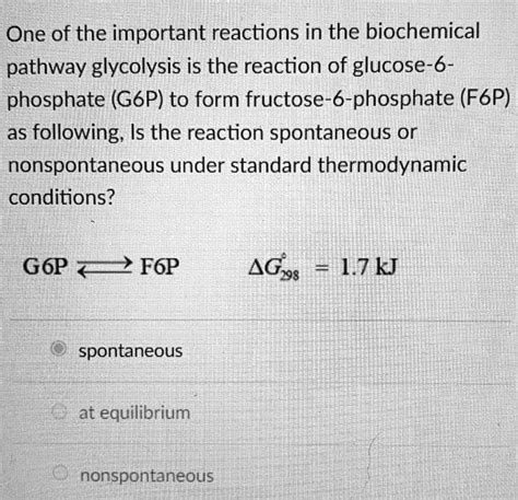 SOLVED One Of The Important Reactions In The Biochemical Pathway