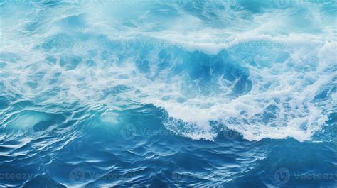 Ocean Waves Blue Sea Water Texture Abstract Background Generative Ai