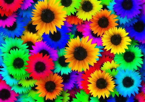 Download Sunflowers, Multicoloured, Coloured. Royalty-Free Stock ...