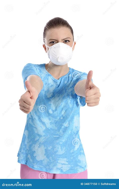 Girl With Mask Against Swine Flu Stock Photo Image Of Cold H1n1