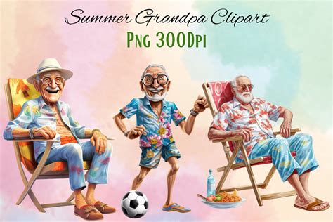 Summer Grandpa Sublimation Clipart Png Funny Grandfather Etsy