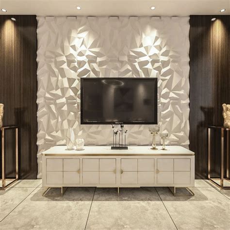 Diamonds PVC 3D Wall Panel Textured 3D Wall Tiles Luxus Heim Wall