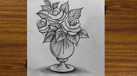 Rose Vase Drawing