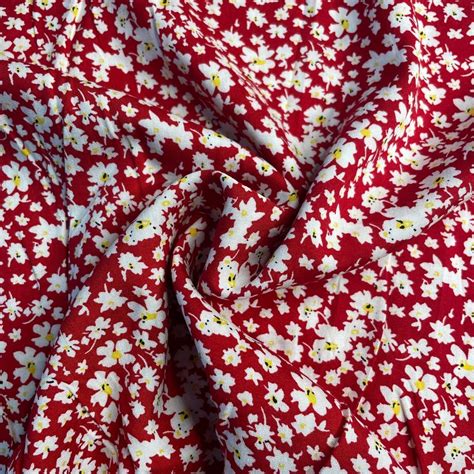 Exclusive Red Base With Floral Print Rayon Fabric At Rs Udyog