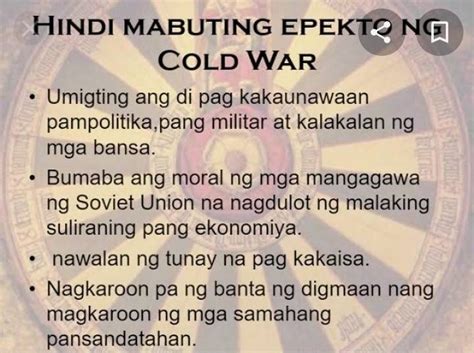 Itala Ang Mga Mabuti At Di Mabuting Epekto Ng Cold War At