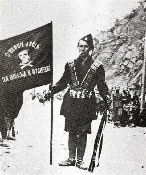Serbian Chetniks displaying their flag. The root of 'Chetnik' is ...