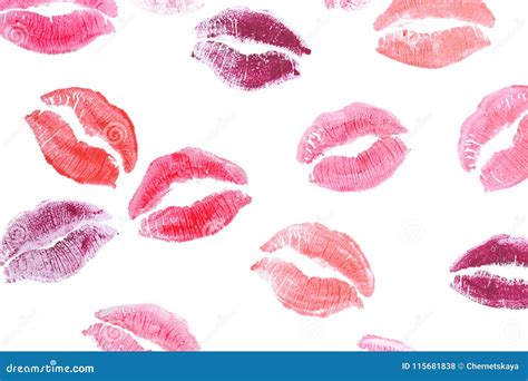 Lipstick Kiss Marks Isolated Stock Photo Image Of Marks Kiss 115681838