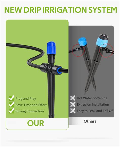 HIRALIY 118FT Quick Connect Drip Irrigation Kit With Adjustable Fan