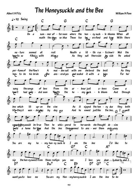 The Honeysuckle And The Bee Sheet Music For Piano Solo Easy