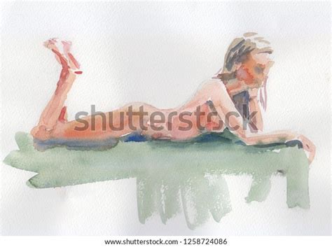 Illustration Nude Model Stock Illustration 1258724086 Shutterstock