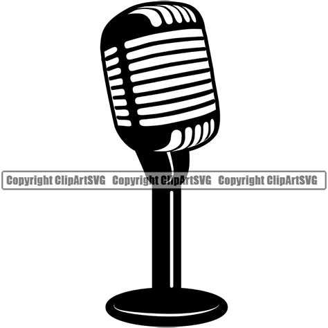 Classic Microphone Cut Files For Cricut Clip Art Silhouettes Eps