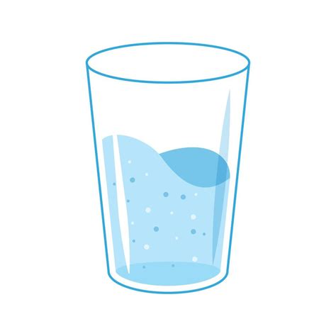 Flat Design Glass Of Water Isolated On White Background 6599997 Vector Art At Vecteezy