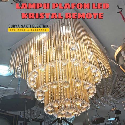 Promo Lampu Hias Plafon Led Kristal Dengan Remote Kontrol Ruang Tamu