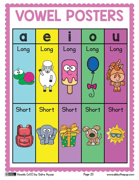 English Vowel Poster Free Printable Puzzle Games