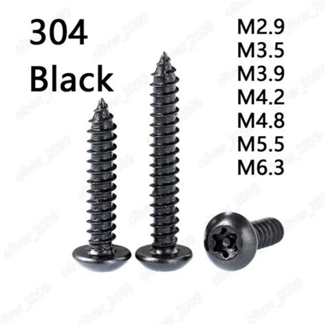 Black 304 Stainless Steel Pin Tamper Torx Button Head Self Tapping Screws Ebay